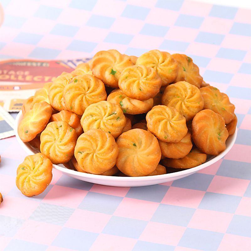 香葱饼干香葱芝麻小饼干酥性曲奇葱香味儿童早餐饼干办公室充