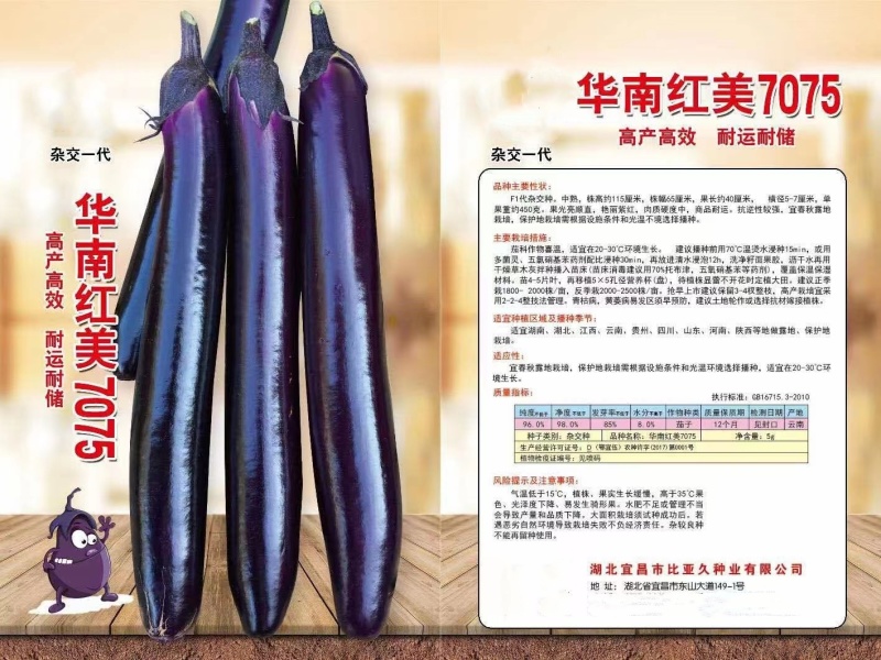 华南红美7075紫红长茄种子菜种子蔬菜种子茄子种子批发