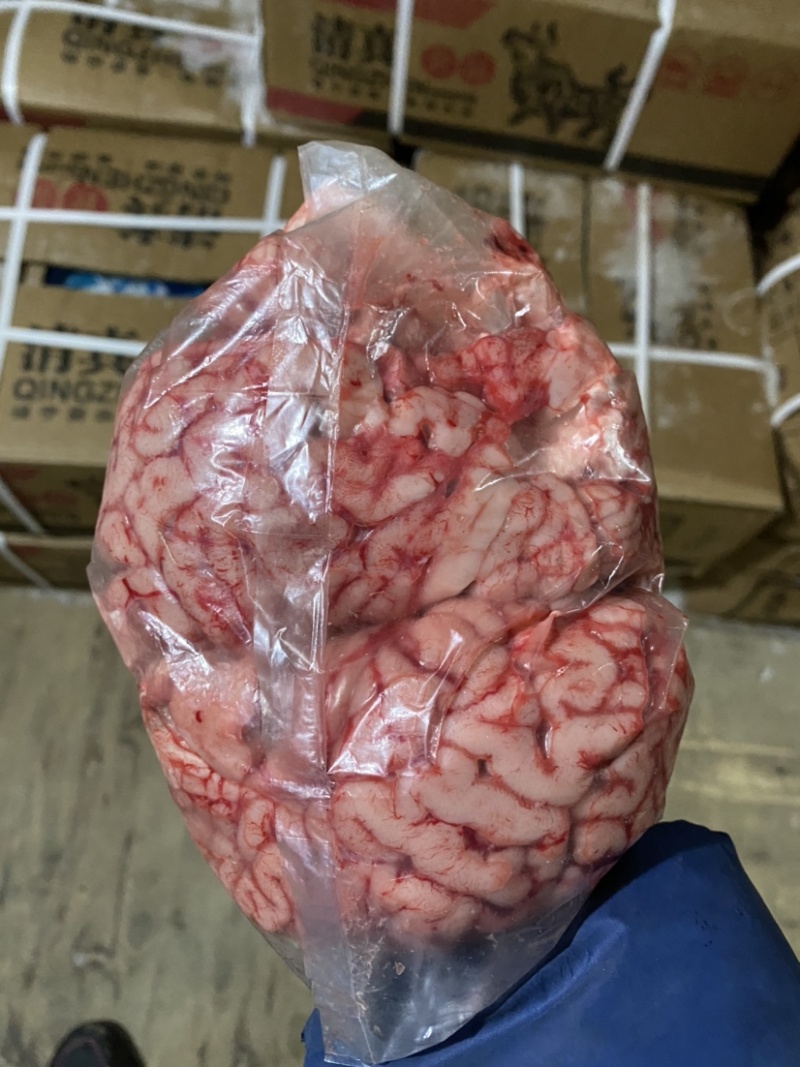牛脑，整个牛脑花，独立小包装左右对称，颜色鲜亮不黑无瘀血