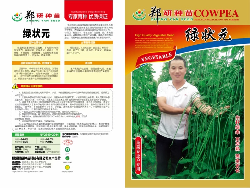 【精】郑研绿将军豆角种子，抗高温，结荚多，抗病好！