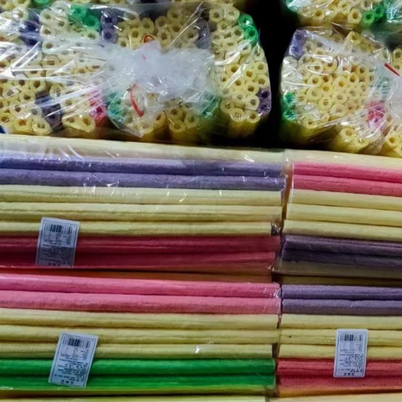 彩虹棒一大包10小包爆米花空心棒各种膨化食品