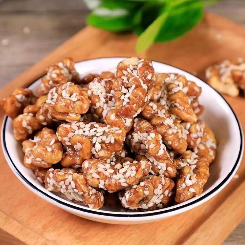 琥珀核桃仁香酥原味每日坚果干果零食蜂蜜芝麻味薄纸皮电商