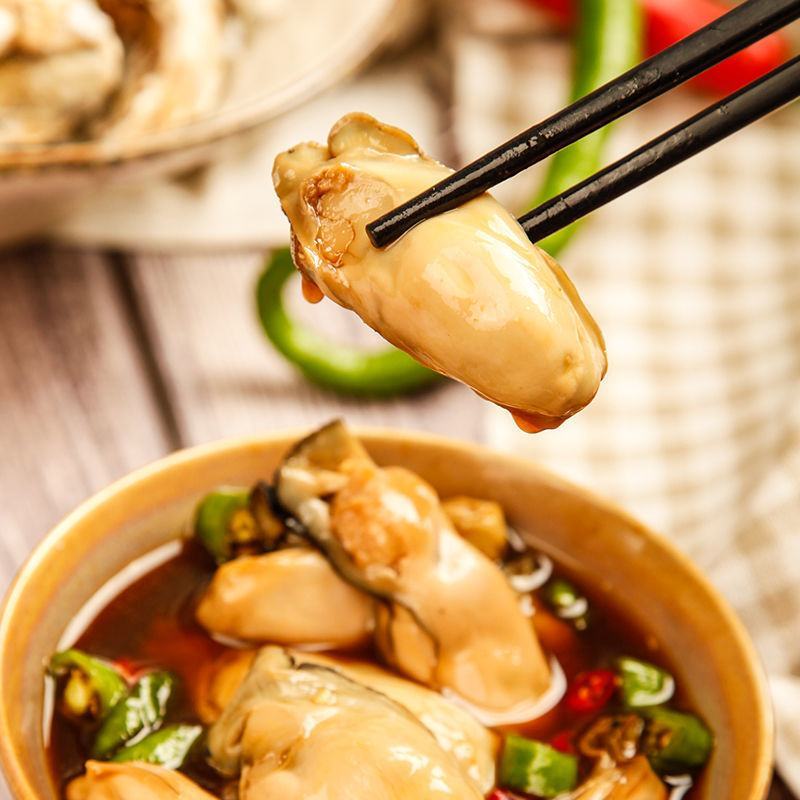 麻辣乳山生蚝罐头即食牡蛎蒜蓉生蚝肉新鲜海鲜熟食即食罐装
