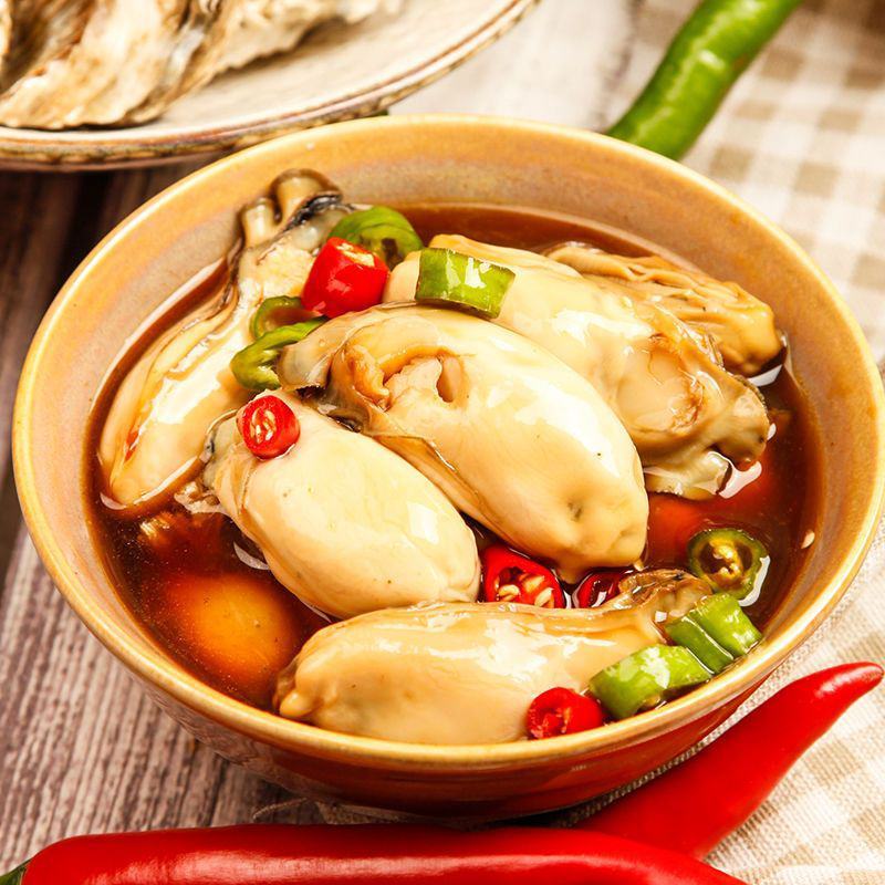 麻辣乳山生蚝罐头即食牡蛎蒜蓉生蚝肉新鲜海鲜熟食即食罐装