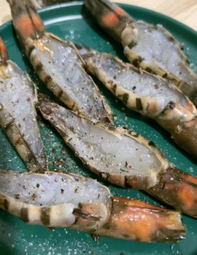 黑虎虾大虾新鲜海鲜冷冻老虎虾草虾400克x10盒