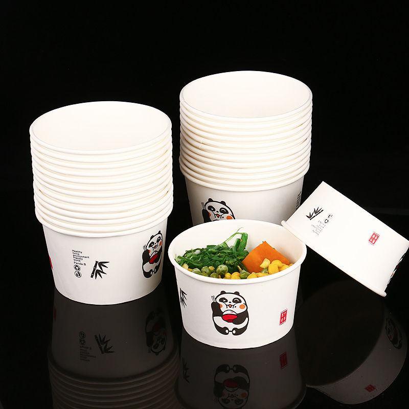 纸碗一次性碗家用泡面碗加厚外卖商用圆形打包盒整箱碗筷套装
