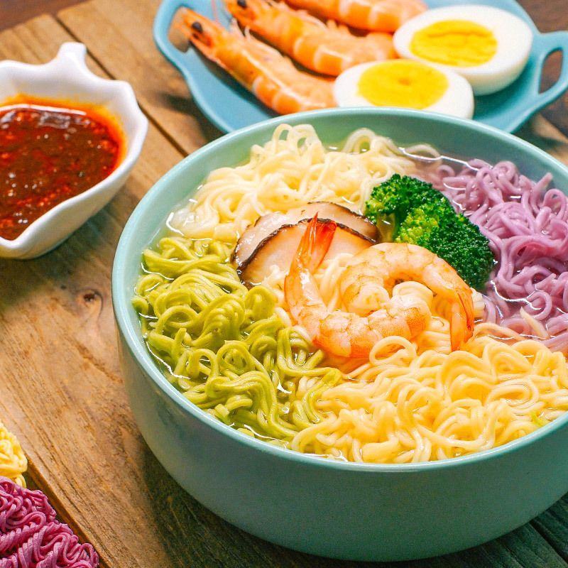 蔬菜面非油炸方便面混合口味0脂肪荞麦面五彩果蔬面早餐火锅