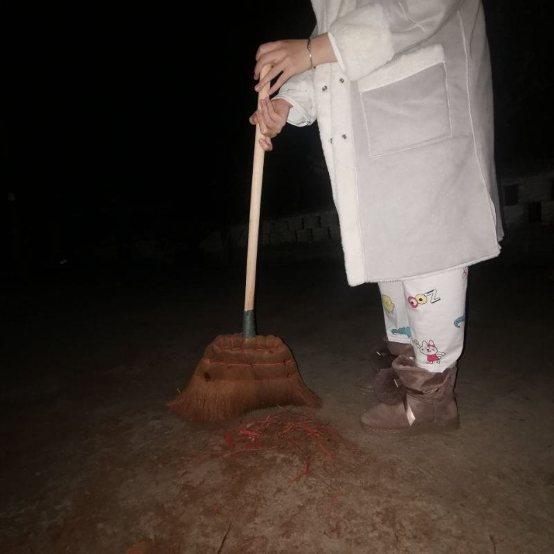 手工制作纯棕榈扫帚学校单位扫把鬃毛扫地家务地板清洁加固耐