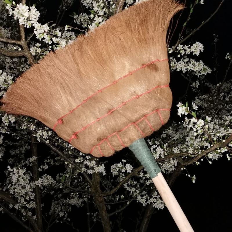 手工制作纯棕榈扫帚学校单位扫把鬃毛扫地家务地板清洁加固耐