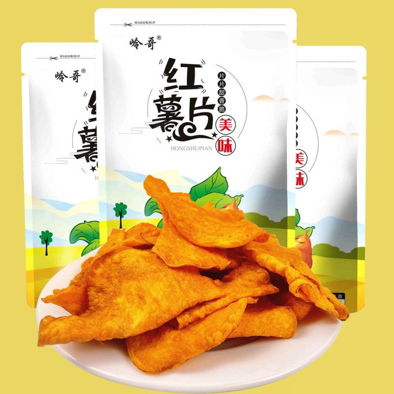 香脆地瓜干红薯片非油炸芝麻香番薯干片碳烤薯片零食250g