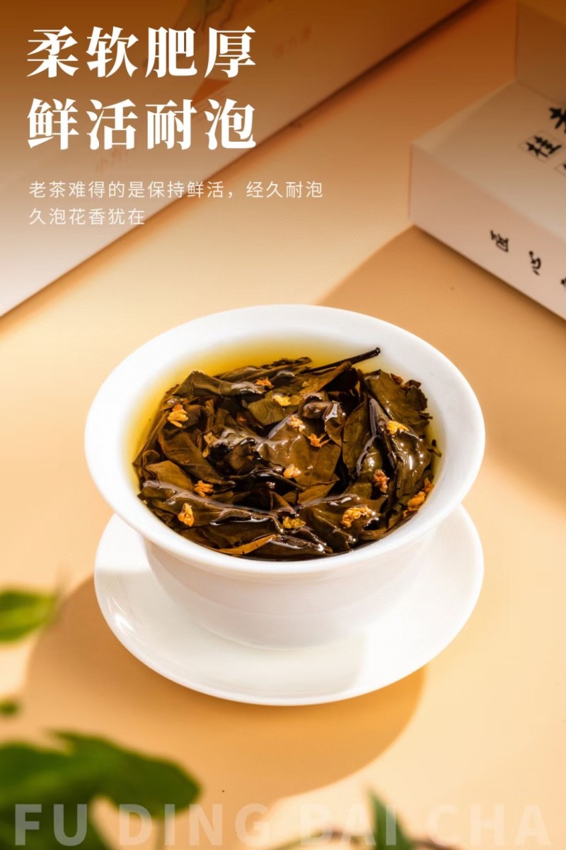 桂花白茶桂花老白茶贡眉茶叶珍藏高山寿眉茶