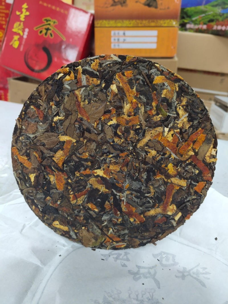 陈皮白茶饼手撕饼高山老白茶寿眉贡眉茶饼干茶150g