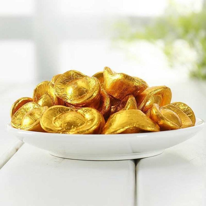 金币巧克力金条元宝花生零食节日礼物年货婚庆蛋糕装饰喜糖果