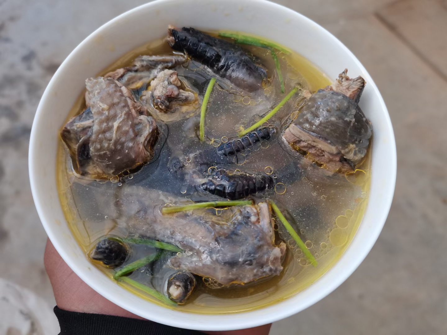 乌鸡焯水过程图