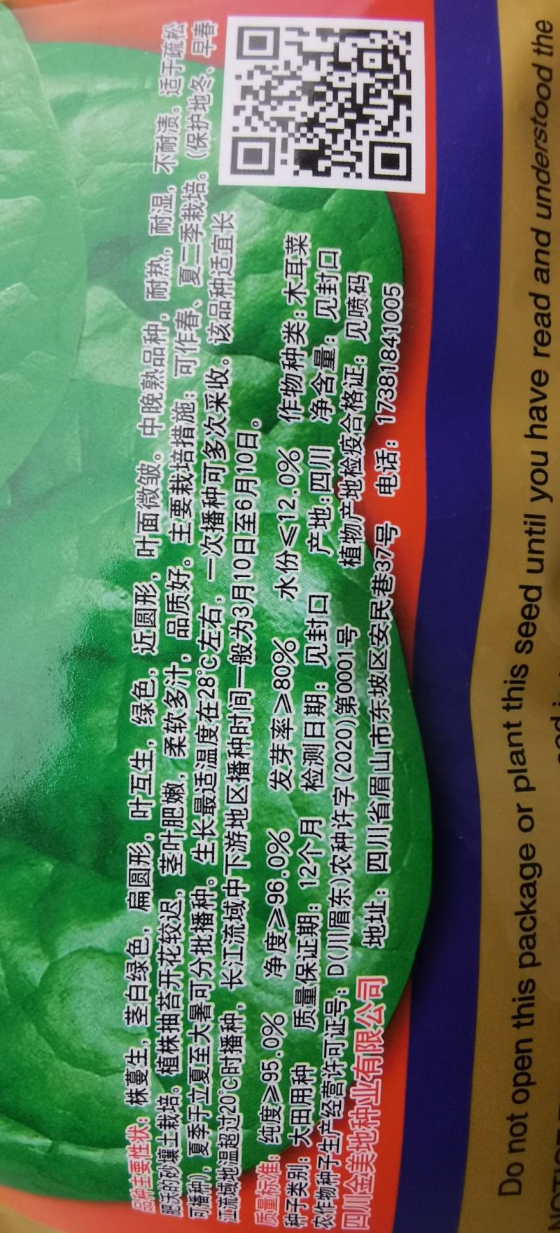 木耳菜种子大叶木耳菜大圆叶
