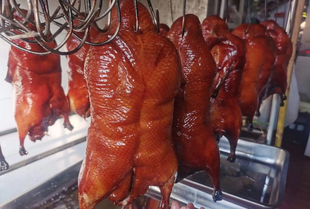 老姜炖鸭炖煮过程图