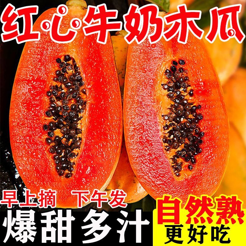 【爆甜】云南红心木瓜新鲜水果批发价下奶冰糖心木瓜