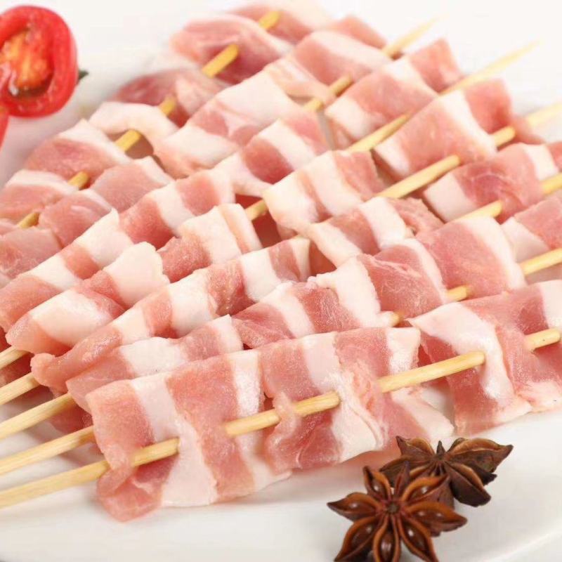 原切五花肉大串烧烤油炸半成品铁板猪肉串商用户外烧烤商用