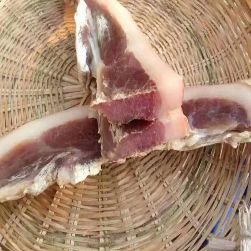 【咸猪肉】安徽农家腌制咸土猪肉腊肉风干咸肉后坐腿咸猪肉