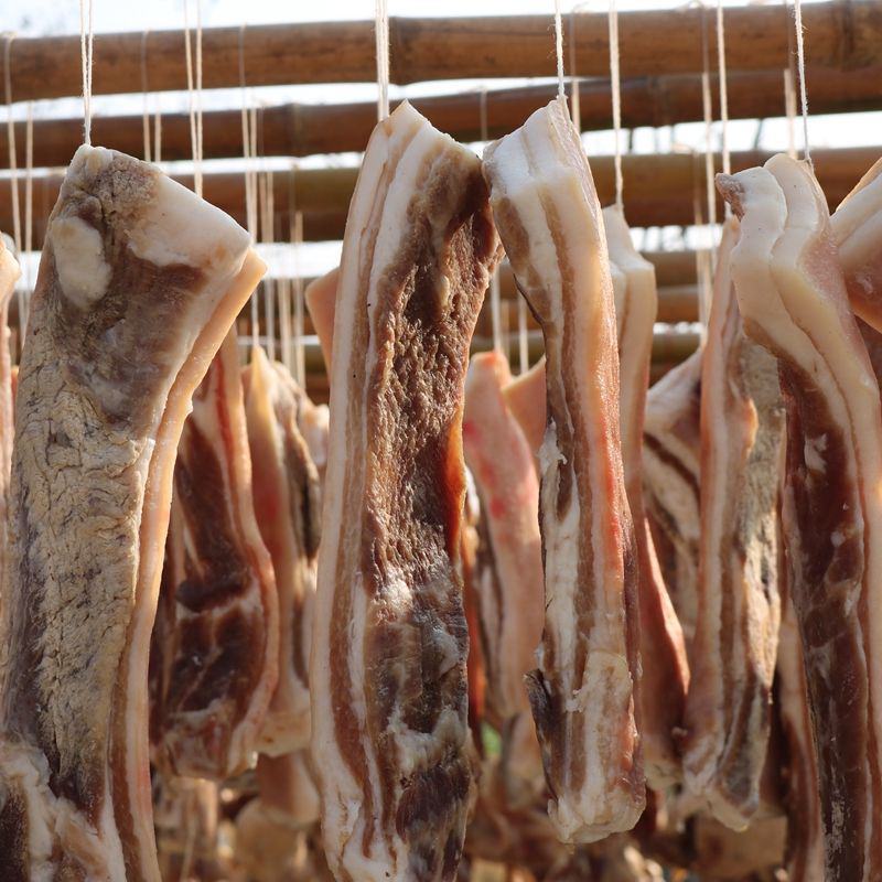 【咸猪肉】安徽农家腌制咸土猪肉腊肉风干咸肉后坐腿咸猪肉