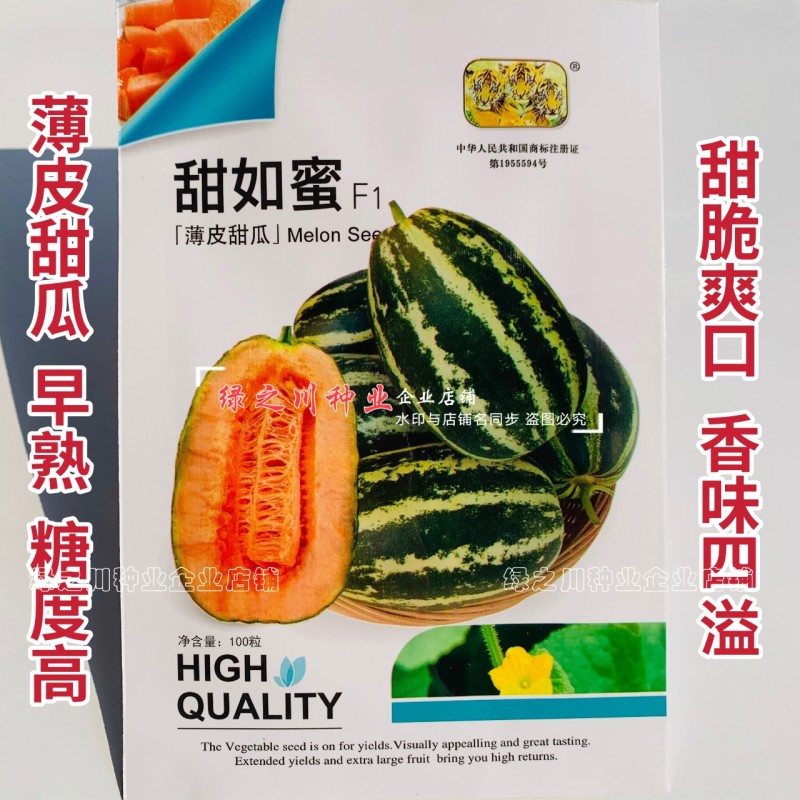 甜如蜜甜瓜种子糖度高薄皮甜瓜种籽甜脆香味浓花皮香瓜种子
