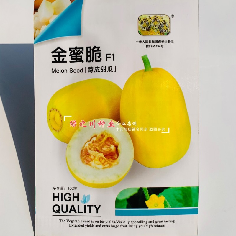 金蜜脆甜瓜种子金黄皮薄皮甜瓜种子果香四溢糖度高不易裂瓜