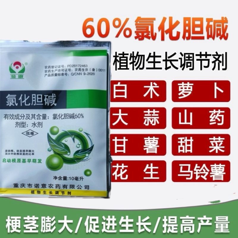 60%氯化胆碱块根茎膨大素大姜萝卜药材马铃暑植物调节剂