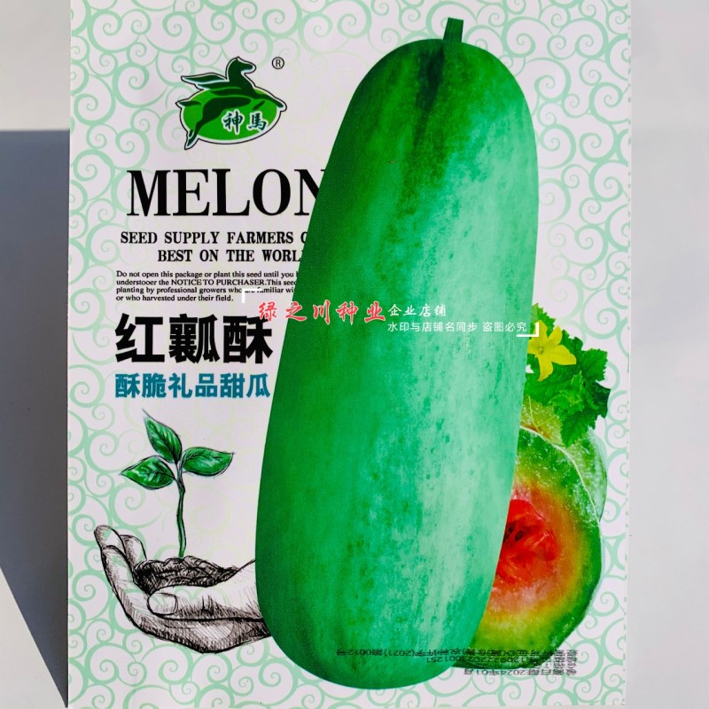 薄皮红瓤酥甜瓜种子基地菜园水果香甜多汁酥脆爽口酥瓜种子