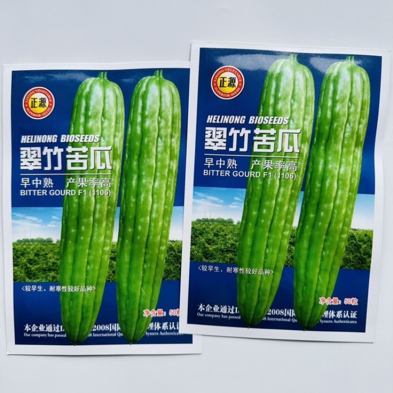 翠竹苦瓜种子广东正源大肉油绿身苦瓜种子高产顺直