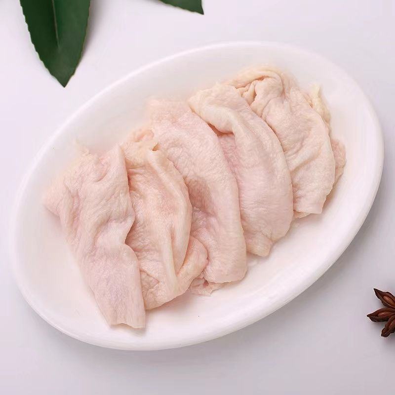 新鲜生鸡皮商用食品级鸡腿皮串烧烤油炸半成品冷冻发货鸡皮批