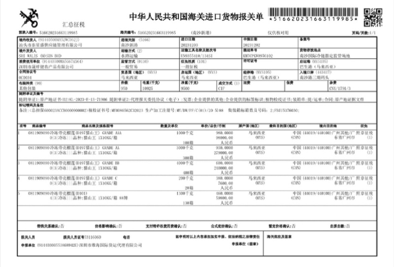 液氮马来西亚猫山王D197对接电商平台一手货源