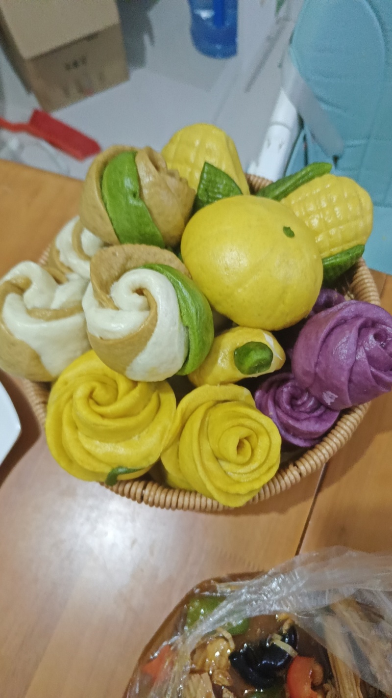 五彩果蔬饺子粉