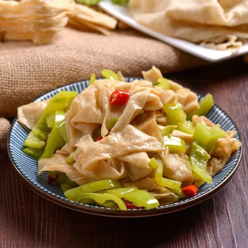 长豆皮人造肉大豆制品素肉蛋白肉油豆皮干货凉拌菜火锅