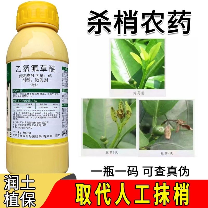 农泰梢工6%乙氧氟草醚捎工柑橘杀梢专用控梢剂生长调节剂