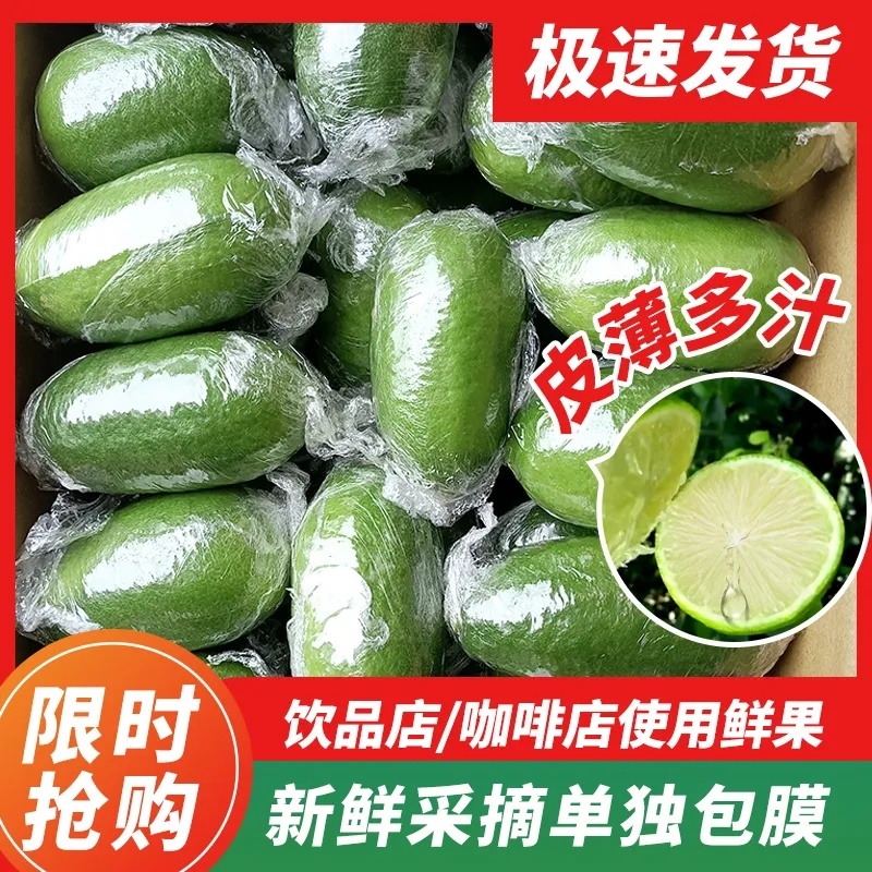 海南香水柠檬新鲜无籽青柠檬薄皮奶茶店专用应季水果整箱批发