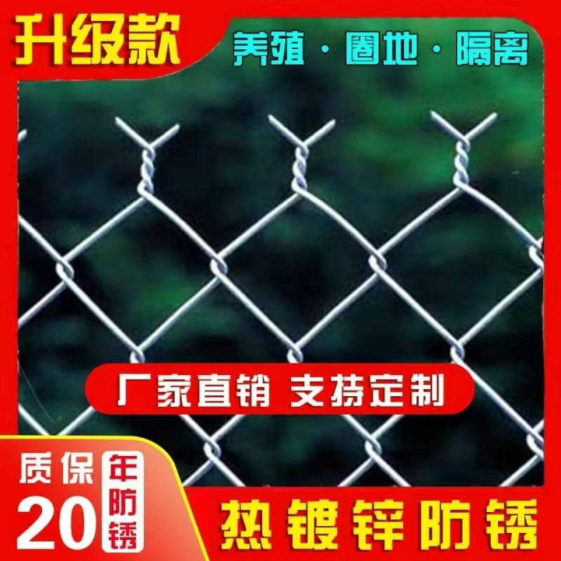 热镀锌铁丝网养鸡狗牛羊养殖网勾花网钢丝网户外防绣防护网
