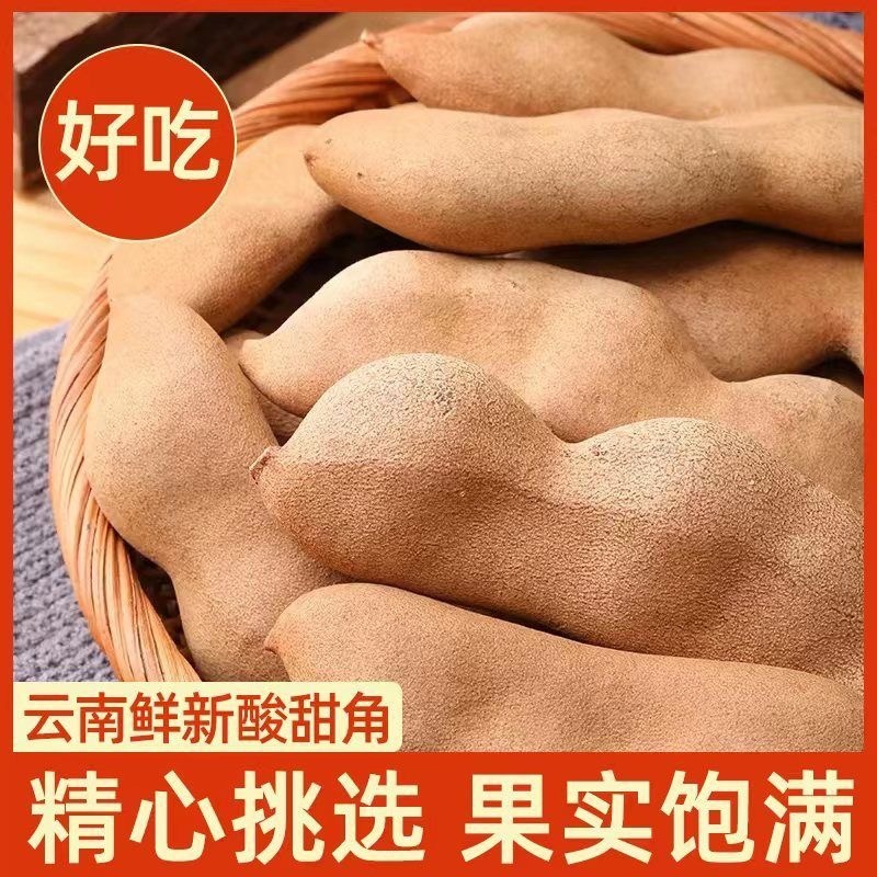 云南甜酸角大小直角弯角一整箱批发工厂直发