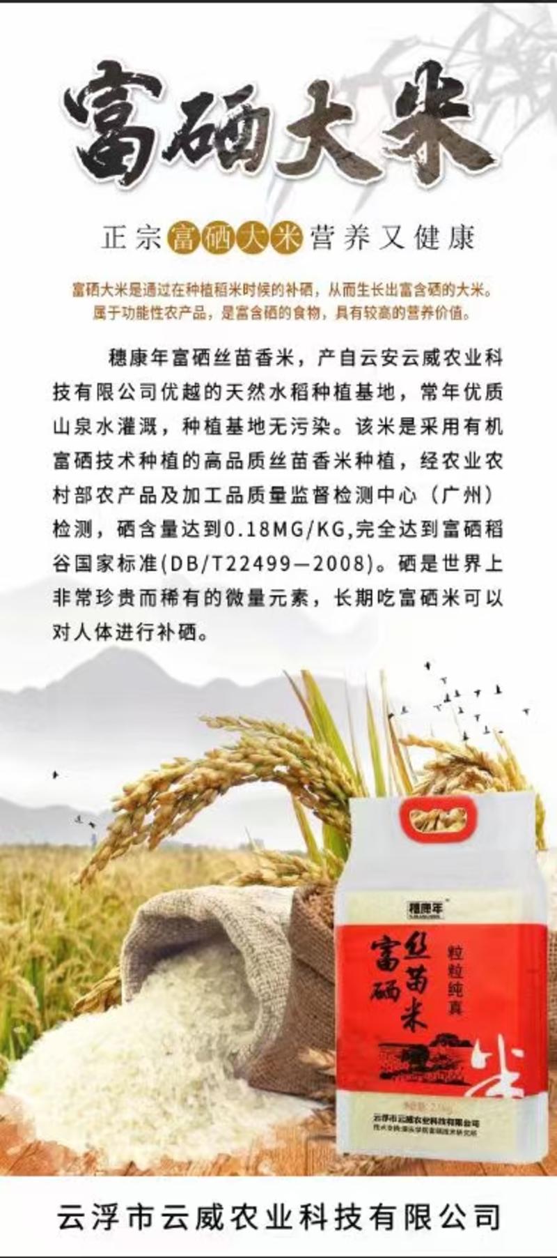 富硒丝苗米优越的天然水稻种植基地，常年优质山泉水灌溉。