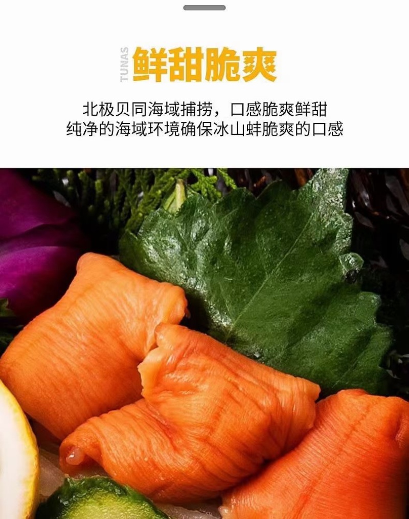 北极冰山蚌北极裙边北极贝裙边刺身北极裙边北极贝