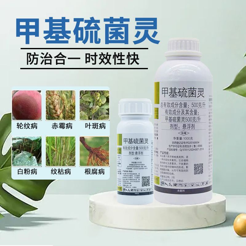 甲基硫菌灵甲托白粉病霜霉病叶斑病赤霉病炭疽病灰霉病农药杀