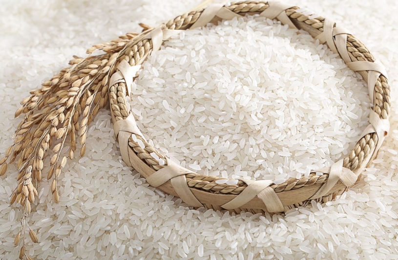 一碗热腾腾的稻田长粒香大米饭搭配家常菜