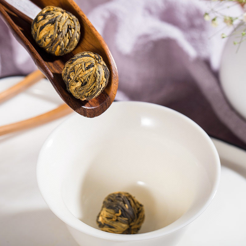 云南滇红红茶茶叶滇红龙珠功夫手工红茶绣球