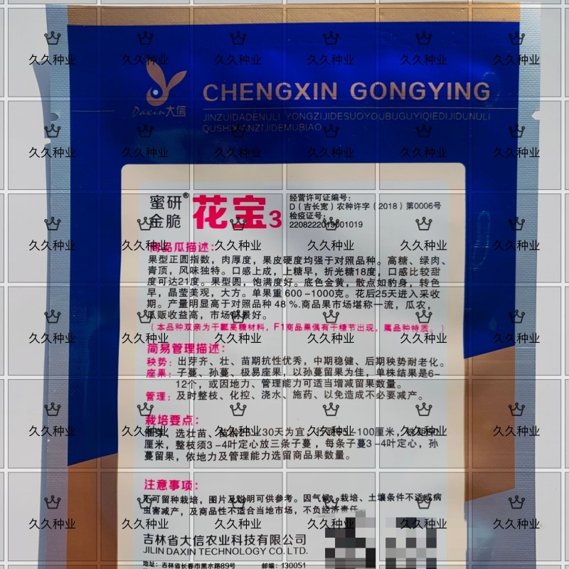 蜜研金脆花宝3甜瓜种子高糖绿肉青顶抗逆性强耐贮运豹点