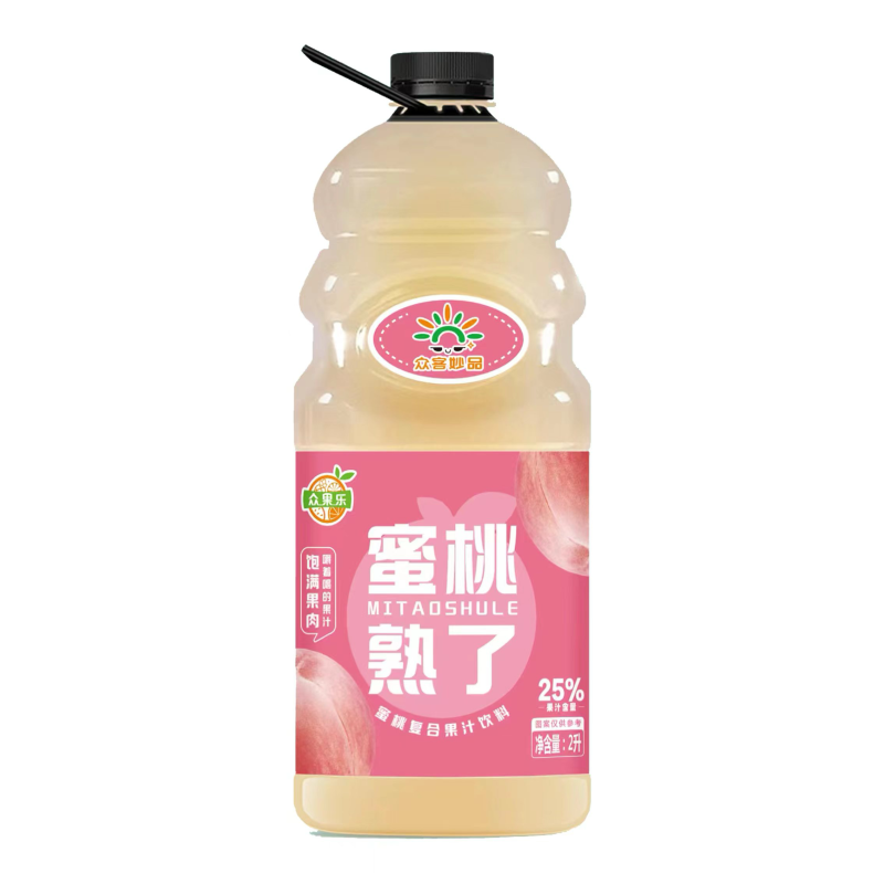 【夏季畅饮】大桶果汁饮料桃汁饮料饮料整箱批发2L*6/件