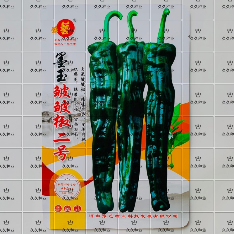 豫艺墨玉皱皱椒二号辣椒种子大果皱皮椒种籽皱皱辣种孑香辣薄