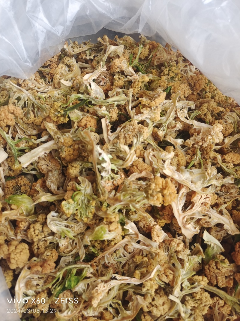 陕西汉中城固干花菜脱水菜花颜色好干净日供5吨
