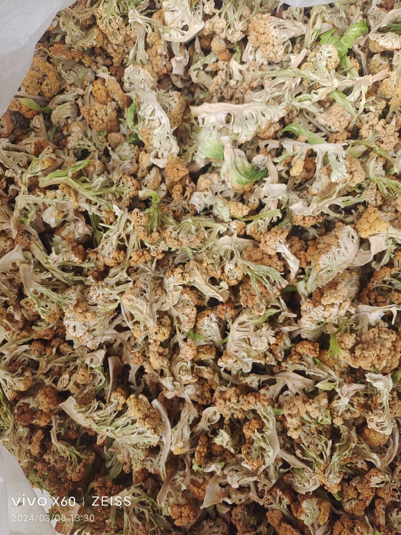 陕西汉中城固干花菜脱水菜花颜色好干净日供5吨