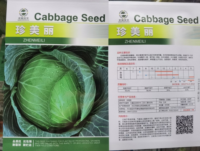 珍美丽甘蓝种子包菜种子抗根肿抗黄萎耐裂球耐运输