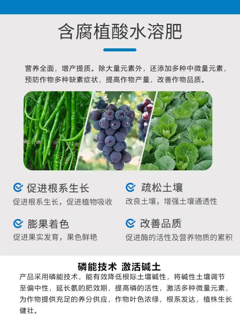 含腐殖酸水溶肥，疏松土壤，保水保肥，增根壮苗，大量供应