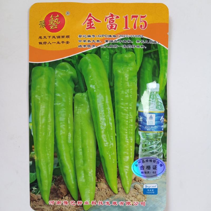 豫艺金富175大牛角辣椒种子黄绿色抗病大田春季秋季高产蔬